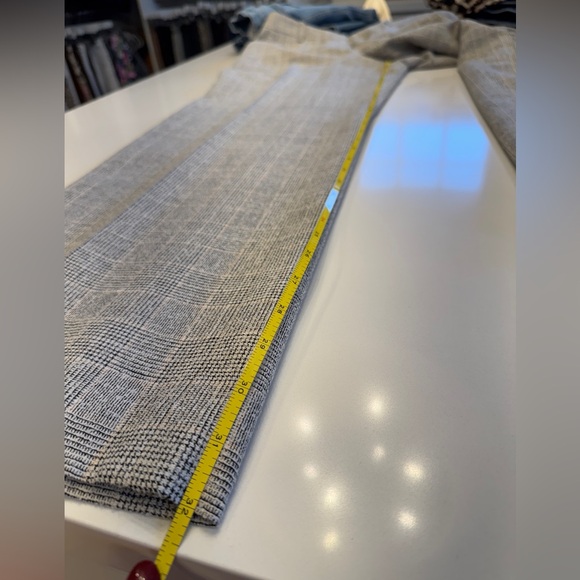 Lafayette 148 New York Sullivan Glen plaid wool blend boule’ Wide Leg Pants - Picture 14 of 16